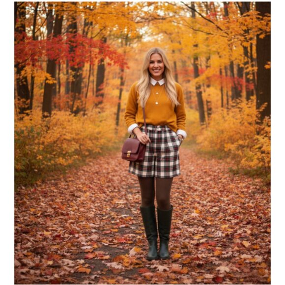 Vintage Collectible Gold Wool Plaid Shorts - Picture 1 of 7